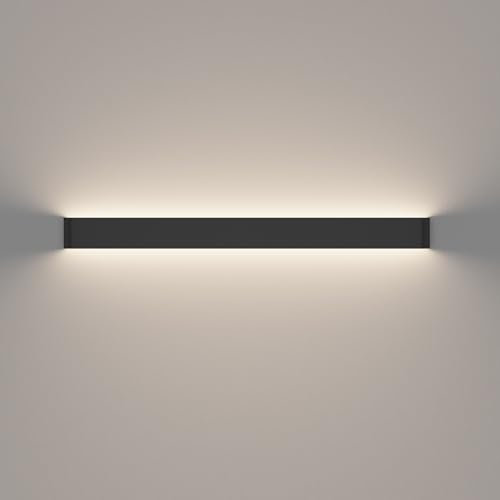 K-Bright LED Badlampe Wandleuchten Innen, 35W, IP44, 110cm Mordern Wandlampe LED Wandbeleuchtung für Wohnzimmer Schlafzimmer Treppenhaus Flur Warmweiß 3000K,Schwarz
