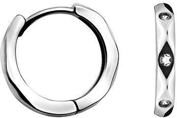 SOFIA MILANI - Damen Ohrringe 925 Silber - mit Zirkonia Steinen - Klein Dünn Creolen - 20689