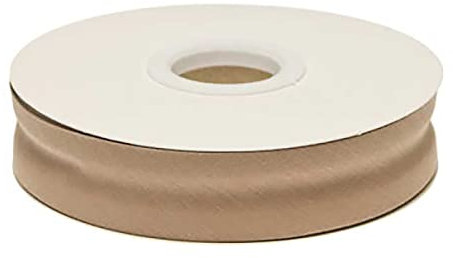 20m Schrägband Polycotton unifarben 20mm breit gefalzt Einfassband Farbwahl, Farbe:hellbraun
