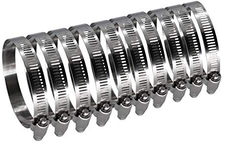 ROADFORMER 4 Worm Gear Hose Clamp - SAE 64 Size, Full Stainless Steel with 1/2 Band Width, Working Range 90mm - 114mm Hose Clamps,10 Pack