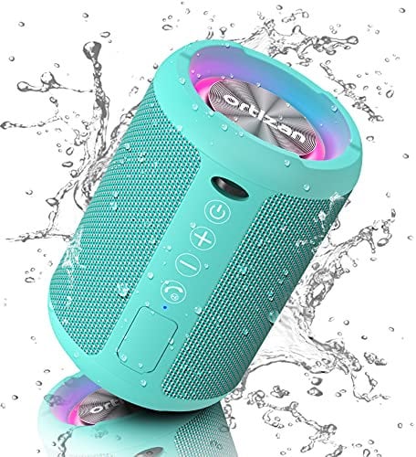 Ortizan Wireless Bluetooth Speaker with Light, Portable Mini Speakers Rich Bass, Bluetooth 5.0 & Built-In Mic, 15 hours Playtime, IPX6 Waterproof Speakers with Dual Pairing, Loud Speaker
