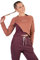 dualseele Eco Sportanzug Damen Yin Yoga Set 100% Baumwolle Zweiteiler Freizeitanzug (Bordeaux/peach, XS)