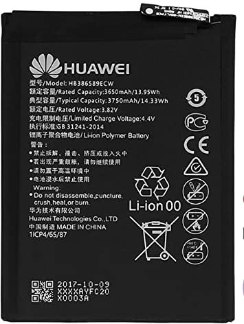 Batteria interna Huawei, modello HB386589ECW, Li-Ion 3750 mAh per Huawei Mate 20 lite/Huawei P10 Plus