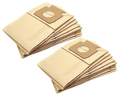 vhbw 20x Sacs compatible avec Miele Exquisit HE, Meteor 100, S125, Mondia aspirateur - papier, type B, 27cm x 13cm couleur sable