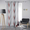Dynamic24 Retro Flächen Muster Vorhang 140x260 Vorhänge Schal Schlafzimmer Blickdicht grau Weiss rot gewellt