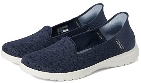 Skechers Women's On-The-Go Flex Astonish Slip-On Sneakers, Navy Textile, 7 UK