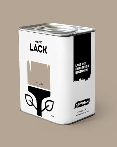 Horst Lack Leinsamen matt 1,5L - Wetterfester Möbel-Lack für Holz, Metall & Kunststoff - Hohe Deckkraft - Geruchsneutral- Spritz- & Tropffrei - Vegan - Beige