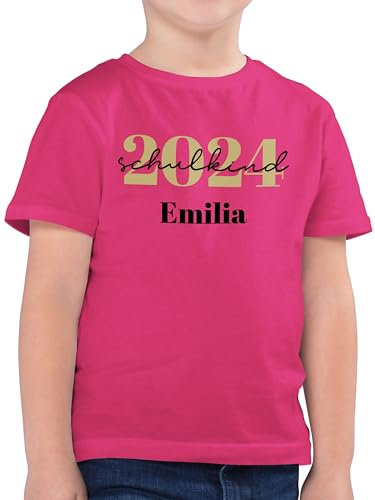 Kinder T-Shirt Jungen - Einschulung Schulanfang Junge - Schulkind 2026 - Schreibschrift - 140 (9/11 Jahre) - Fuchsia - grundschule Tshirt einschulungst-Shirt Jungs schulkinder Shirt 2022