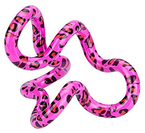 Tangle 85703 Fidget Toy Junior Wild Serie mit Tiermuster Leopard, Antistress Finger Spielzeug, fördert Feinmotorik, beliebig dreh- und kombinierbar, Motorikspielzeug für Kinder ab 3 Jahre, Rosa