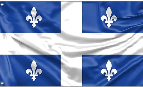 Flagge von Quebec, Kanada | Einzigartiger Designdruck | Hergestellt in der EU (90 x 150 cm)