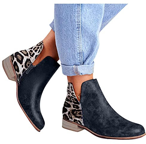 Stivaletti Chelsea Donna Scamosciati Comode Stringati Ankle Chelsea Boots Cowboy con Tacco Morbidi Pelle Anfibi Stivali Calzino Chunky Bassi Eleganti Autunnali Invernali Stivaletti