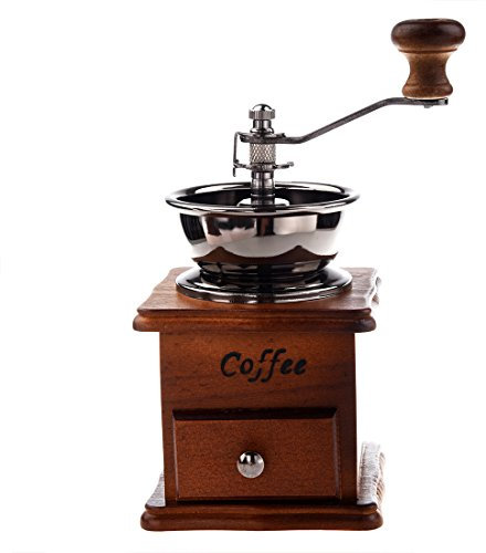 Lodokdre macinino da Caffe' Manuale Legno/Metallo Mulino Mulino a Mano (Color Legno)