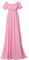 COSDREAMER Robes Regency pour Femme à Manches Bouffantes à Volants et Taille Empire, Rose, S