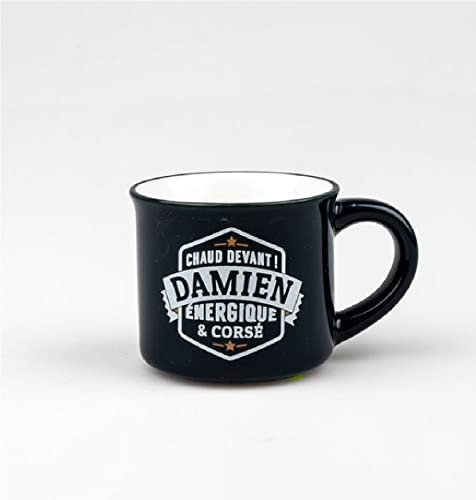 udc Kontiki- Taza espresso y su posavasos de loza personalizada - Damien