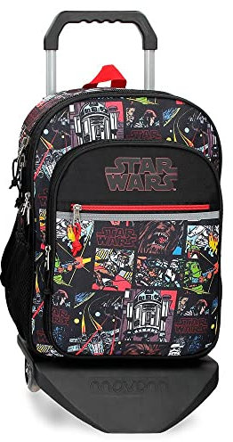 Star Wars Galactic Team Schulrucksack mit zwei Fächern und schwarzem Trolley 30 x 40 x 13 cm, Polyester, 15,6 l
