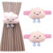BEAUTYBIGBANG Wolken Stern Vorhanghalter 2 Stück von 1 Packung Sterne Seestern Halter mit Schnalle Vorhang Raffhalter für Weiße Wolke Kinderzimmer als Schöne Dekoration (Rosa)