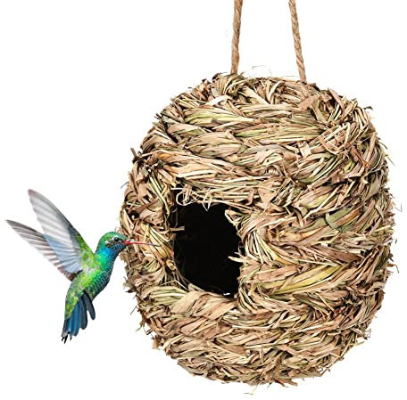Bird Nest Gras Außerhalb Handgewebter Vogelhütte Käfig Vogel Habitat Outdoor Garten Country Dekor Dekor