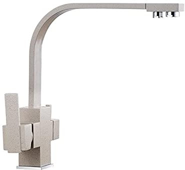 ZEDARO Küchenarmatur, 360 ° drehbar, Küchenarmatur, Messing, Spültischmischer, Doppelgriff, Küchenmischbatterie, kann zum Reinigen von Küchenutensilien und Trinkwasser verwendet Werden, Khaki