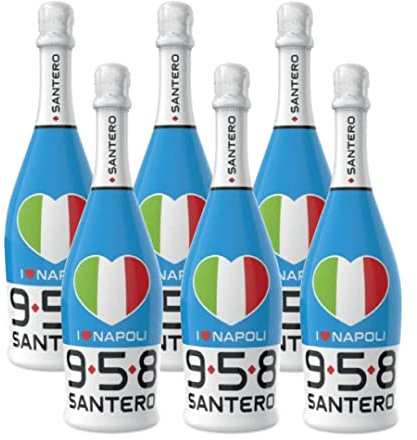 Santero 958 I LOVE NAPOLI 75 cl Spumante Extra Dry | Scudetto (6pz. da 75cl)