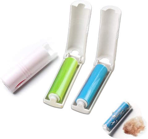 Reusable Lint Rollers, 6PCS Travel Mini Lint Roller Washable Foldable Fluff Remover Sticky Brush for Clothes Portable Pet Hair Remover Roller with Cover for Carpet Sofa