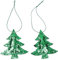 Oblique Unique® 2er Set Anhänger Weihnachten Winter Glitzer Aufhänger Deko für Advent Weihnachtsdeko Baumschmuck Fensteranhänger (Tannenbäume - Grün)