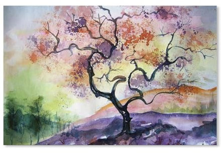 Puzzle Für Erwachsene 1000 Teile DIY Papier Puzzles Erwachsene Kinder Puzzle Klassisches Puzzle，Aquarell Kirschbaum，1000 Teile Puzzle Geschenke Für Liebhaber Oder Freunde（38x26cm）-325