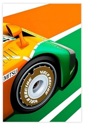 TINGTOEO Mazda 787B Rennwagen 24h Leinwandposter, Wandkunst, Dekordruck, Bild Gemälde für Wohnzimmer, Schlafzimmer, Dekoration, ungerahmt, 30 x 45 cm