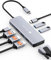NOVOO USB C Docking Station, 8-en-1 Hub USB C vers Double HDMI, Displayport 4K@120Hz, VGA, USB C 3.1, USB A 3.1, PD 100W, Stations d'accueil Quadruple Affichage pour MacBook HP Lenovo Dell