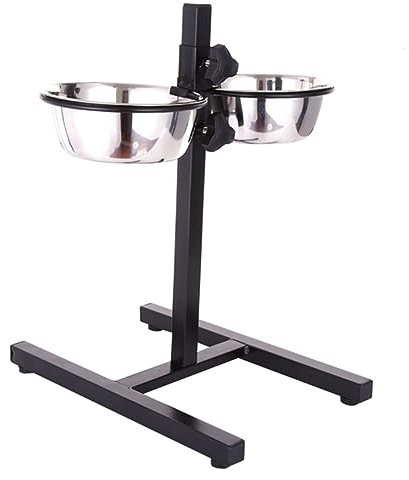 BESPORTBLE Distributeur Nourriture Et Eau pour Animaux Gamelles pour Chiens Et Chats Type Surélevé à Suspendre avec Bols INOX