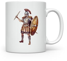 MAXIKIWI - Tazza da caffè o tè in ceramica liscia e resistente per casa o ufficio - perfetta per ogni occasione - Acquarello Roma antica - 300 ml