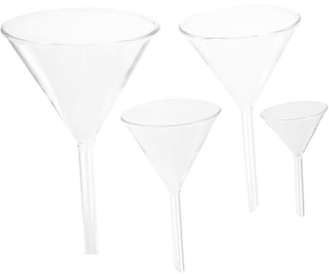 Gatuida 4 Pièces Entonnoirs En Verre De Laboratoire Résistants à La Chaleur En Verre Borosilicaté Pour Filtrage Chimie Biologie