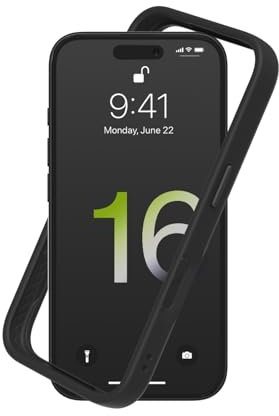 RHINOSHIELD Bumper Case Compatible with [iPhone 16 Plus] | CrashGuard - Shock Absorbent Slim Design Protective Cover 3.5M / 11ft Drop Protection - Black