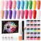 Layhou 20 Colors Nail Dipping Powder Set - Dip Powder Starter Kit - Fast Drying, No UV/LED Lamp Needed - Base Top Coat, Activator, Brush Saver for Home DIY Salon Nail Art