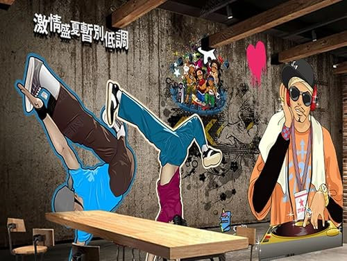 Fotomural No Tejidobaile Juvenil Danza Callejerapapel Pintado Salón Dormitorio Decoración De Pared Diseño Moderno 350Cm(W)*256Cm(H)