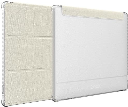 TUDIA SKN Flip Conçu pour Onyx Boox Go Color 7 (2024) – [Technologie de Mise en Veille/réveil Automatique améliorée] Coque Fine en Cuir TPU Transparent résistant aux Chocs de 7 (Beige)