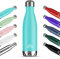 Mont-Clair H2O Trinkflasche Edelstahl - Thermosflasche - BPA-freie - Water Bottle, Edelstahl trinkflasche 500ML - 24h Kalt & 12h Warm - Trinkflasche Auslaufsicher - Hellblau