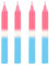 Ovaletta 4 Stück Stabkerzen Bunt, Dip Dye Stabkerzen Rosa und Blau, Bunte Kerzen, Stabkerzen Weihnachten, für Hochzeit, Geburtstag, Höhe 23 cm, Durchmesser 2,2 cm, Brenndauer ca. 8 Stunden
