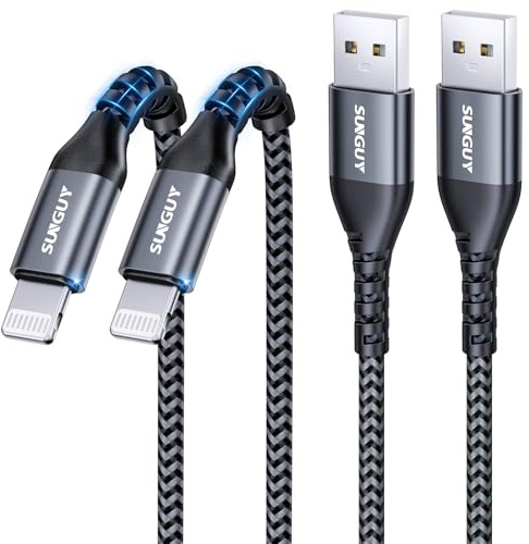 USB A auf Lightning-Kabel 30CM, 2 Stück MFi-zertifiziert USB auf Lightning Kabel für Auto, kurzes iPhone Ladekabel Nylon geflochten kompatibel mit iPhone 14/13/12/11 Pro Max Mini X XS XR 8 Plus