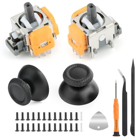 2Pcs Contrôleur d'effet Hall Sticks Compatible avec Play Station 5 PS5 Sticks Contrôleur Livré avec 2 pièces de kit de réparation de pouce Thumbstick, 3D capteur analogique Joystick pour PS5 avec outi