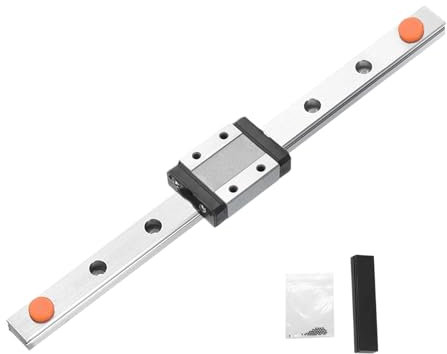 KGTCN Linearführung MGN9C 200mm Länge Miniatur Lagerstahl Linearschiene Linearführungsschiene mit 1 Stück MGN9C Edelstahl Schlitten, für 3D-Drucker X Y Z Achse und CNC-Maschine