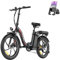 Fafrees F20+ 20 Zoll Faltrad E-Bike Fatbike (2025) - 36V 20AH Akku, 250W Motor, 140kg Traglast, 25km/h, E-MTB 20° - Unisex Elektrofahrrad für Damen & Herren (Handyhalter, Schwarz)