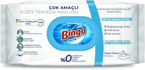 sayy 3 x 96st Bingo Feuchttücher Reinigungs Streifenfrei Oberflächenreinigungstücher Schnell trocknend Inkontinez Reinigung (Neu-Blau3)