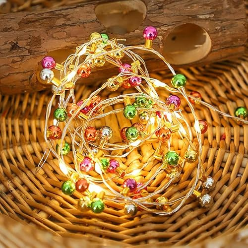 YeahBoom Wichtel Lichterkette Miniatur,2 M 20 LEDs Bunte Miniatur Puppenhaus Lampen,Wichtel Zubehör Weihnachten,Wichtel Zubehör Lichterkette für Weihnachtsdeko Puppenhaus Möbel,Kinder Geschenk