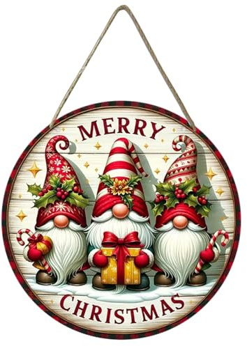Decoración de Puerta de Navidad Colgantes de Corona de Madera