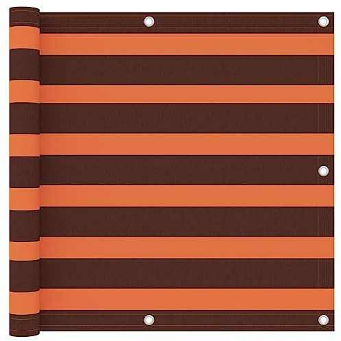 Tomostar Brise Vue Balcon, Cache Vue Écran Terrasse Imperméable Protection UV Coupe-Vent Orange et Marron 90x300 cm Tissu Oxford