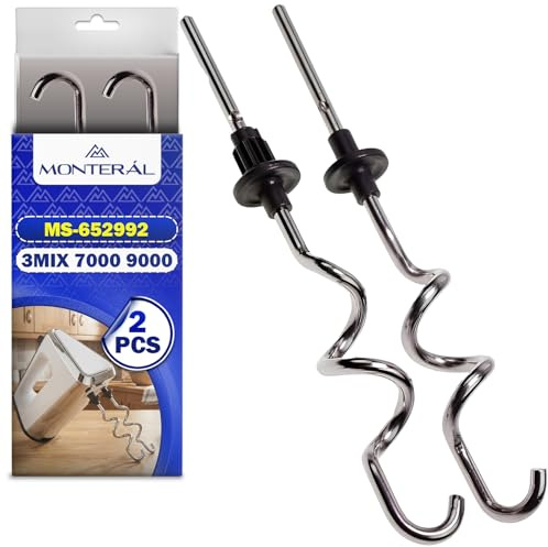 2 Stück Knethaken Handmixer mit Originalcode MS-652992 für Krups Handrührgerät 3Mix 7000 9000 GN910111 GN912111 F6081431 F6085811 - Garantie 10 Jahre - MONTERAL