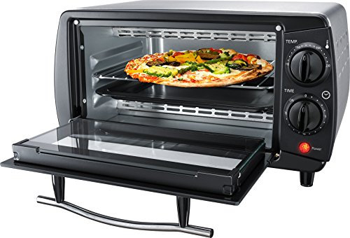 Steba Mini four, 9 l, boîtier en acier inoxydable brossé, régulateur de température jusqu'à 230 °C, profondeur de pizza jusqu'à Ø 24 cm, 800 W, KB 9.2