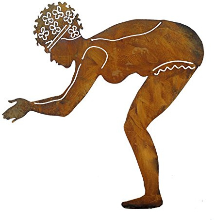 Skulptur Schwimmerin Berta Edelrost Figur Höhe:73,5 cm x 70 cm Teich Deko Garten Dekoration Rost