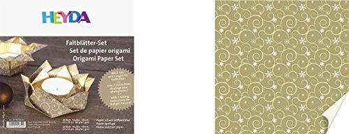 Baier & Schneider Faltblatt Lucia, Papier, gold, 20 Blatt 15x15cm, 10 13x13cm