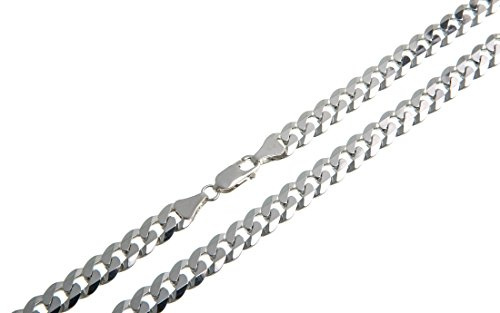 Silberketten-Store Panzerkette Silber 925 Herren 7,5mm I Silberkette Herren hochglanz 1,8mm Stärke I Halskette Herren mit Karabiner Verschluss